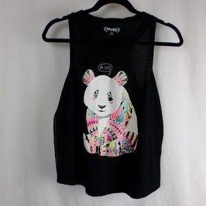 Mudd Shirts & Tops - Black I'm Cute Panda Ruched Tank Top -Girls XXL/16 Mudd Shirts & Tops - Black I'm Cute Panda Ruched Tank Top -Girls XXL/16